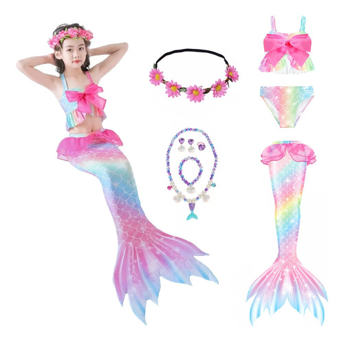 Traje Baño Sirena Bañador Niña Ropa Bikini Fiest Diseño Cola