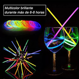 100 Pulseras Neón Fosforescente Glow Stick Fiestas Eventos