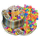 Sombrero Vueltiao Carnaval + Collares Neon Hora Loca Fiesta