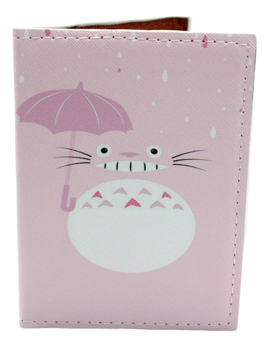 Porta Pasaporte - Totoro Sombrilla - Rosa -  Para Viajar