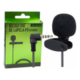 Microfone Lapela Para Smartphone Com Fio 2,5 Mt Plug P3 Xc-m