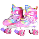 Patines 4 Ruedas Rollers Unicornio Nena Niña Luces Bipokids