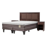 Cama New Style 4p 2 Plazas + Respaldo Rachel Y Velador F