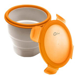 Pote Hermético Retrátil De Silicone Redondo 12,5 Cm Laranja Cor Multicor