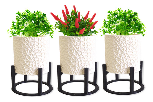 Kit Plantas Artificiais + Vasos Suspensos Decoração Sala