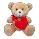 Urso Ursinho Pelúcia Com Coração 25cm Presente Dia Namorados