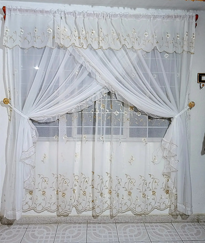 Elegante Cortina Media Cruzada De Tergal Para Sala 299x220