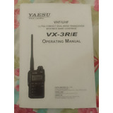 Manual Original Em Inglês Do Ht Yaesu Vx3r.