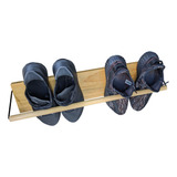 Organizador Zapatero De Madera Montado A Pared Para 3 Pares