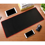 Mouse Pad Gamer Negro Borde Rojo 75 X 35cm Weibo 