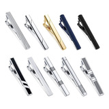 Gift 8 Piece Tie Clip For Men Gold Tone S