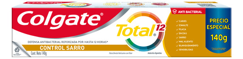 Crema Dental Colgate Total 12 Anti Sarro 140 Gr