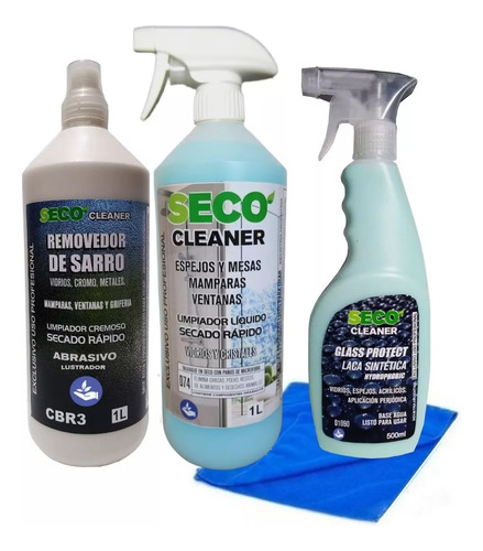 Kit Removedor Sarro Agua Pesada + Limpiavidrio + Proteccion