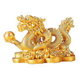Estátua De Dragão Chinês Esculpida Em Madeira, Ornamento De