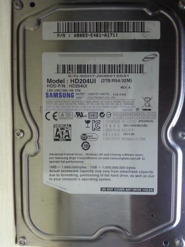 Disco Pc Samsung Hd204ui Sata 3.5 2tb - 249 Recuperodatos