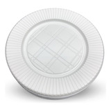 Plato Descartable X100 Plastico Blanco 22cm Gastronomia 