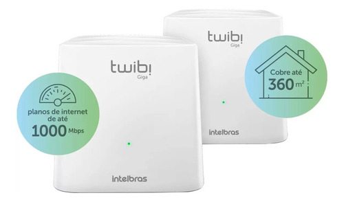 Kit 2 Roteadores Twibi Giga Wifi Mesh Intelbras Bivolt