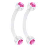 Bodyjewellery 2pcs 16g Curved Barbell Cartilage Tragus Ceja