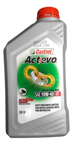 Aceite Castrol Semisintetico Actevo 4t 10w40 1lt Zeta Motos