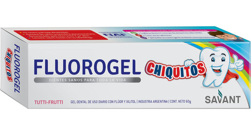 Crema Dental Fluorogel Chiquitos Sabor Tutti Frutti X 60 G