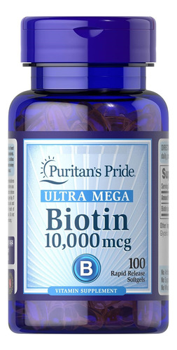 Biotin 10000 Mcg Biotina X 100 Uñas Pestañas Cabello Piel