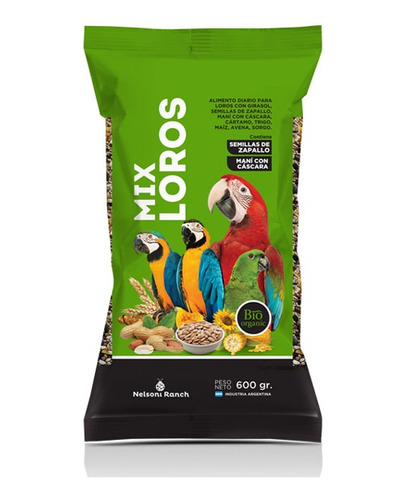 Alimento Para Loro Mix Loros Nelsoni Ranch Aves 600g