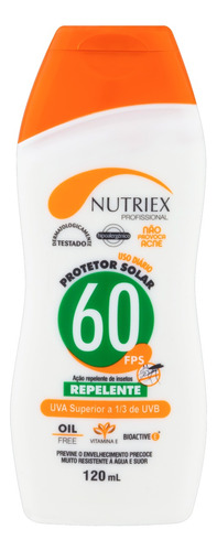 Protetor Solar  Nutriex Profissional  Ação Repelente 60fps  En Creme 120ml