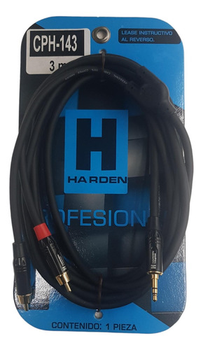 Cable Harden 2 Plug Rca  A Plug 3.5 De 3 Mts Cph-143