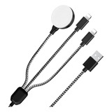 Cable Cargador 3 En 1 Para Apple Watch/iPhone/AirPods, Carga