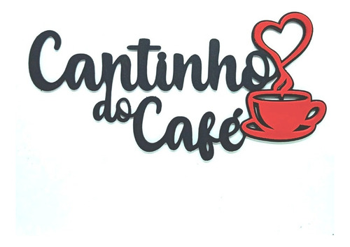 Placa Cantinho Do Cafe Escrita Em Mdf Letras 3mm