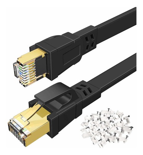 Cable Ethernet Cat 8 De 50 Pies, Cable De Red Plano De ...