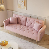Sofá Cama Plegable Multifuncional Con Diseño Elegante, Rosa