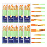 Acrílico Pinceles Set, 10 Packs/ 100 Pcs Acuarela Pinc...