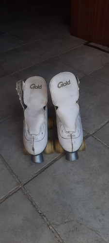 Patín Artístico Gold 4 Ruedas Con Bota Blanco