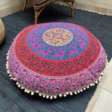 Puff  Almohadon De India 80 Cm Relleno C Perlas D Telgopor  