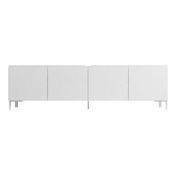 Mueble Mesa De Tv Diseño Moderno, Rack De Tv Con Puertas Color Blanco