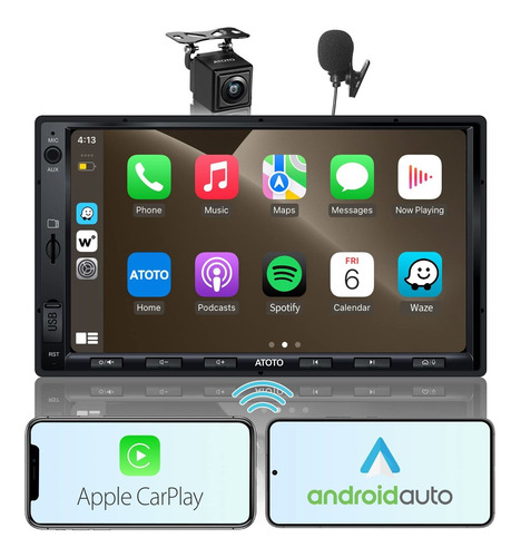 Atoto - Estreo De Coche Doble Din Con Carplay Inalmbrico, An