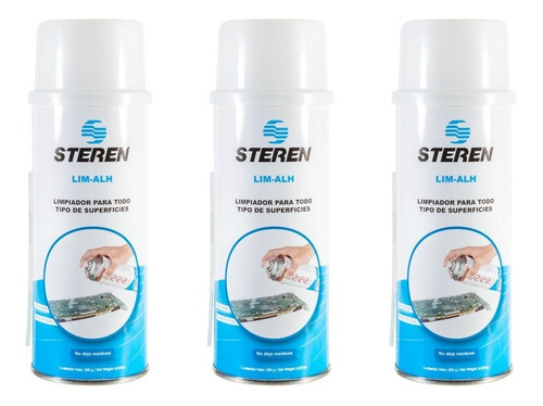 Steren Paquete 3pz Alcohol Isopropílico Aerosol Lim-alh 280