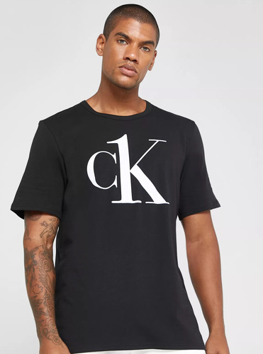 Remera Calvin Klein Color Negra, Ck Logo