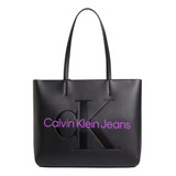 Bolsa Tote Calvin Klein Negro Para Mujer Zw0zw02485