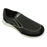 Panchas Tunning Hombre Color Negro Lona Con Gamuza. Art 080.