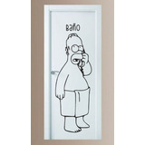 Vinilo Decorativo Homero En Toalla Puerta Baño