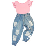 Conjunto Infantil Menina Moda Mini Diva Body E Calça Jogger 