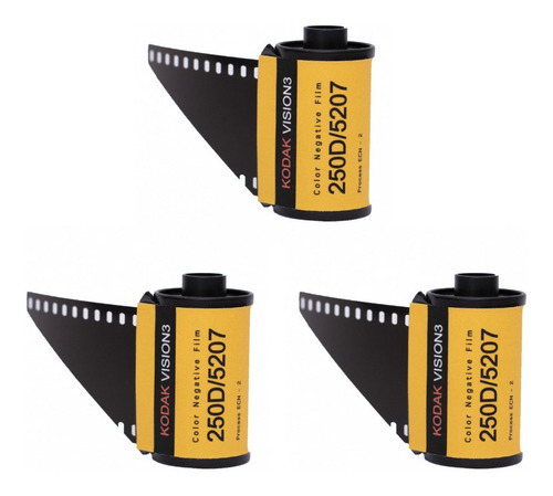 Rollo 35mm Carga Cine Kodak 250d. Frescos. Pack 3