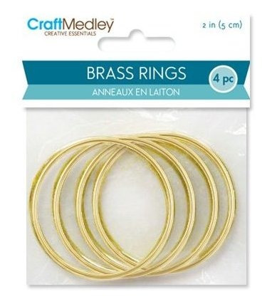 Craftmedley Anillos De Latón, 2.0 in, Redondos, 4 Piezas, 2 