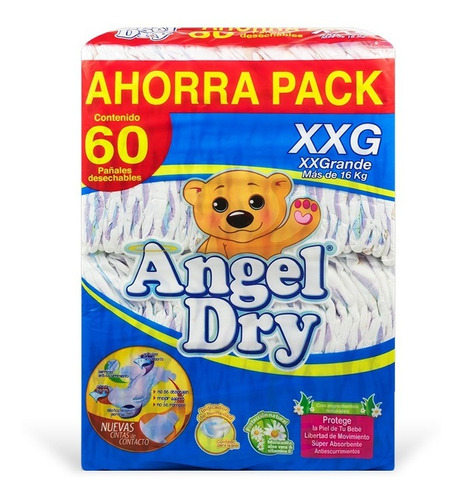 Pañal Angel Dry Etapa 6 Xxg  60 Pzas