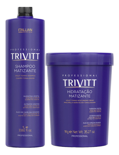 Itallian Trivitt Kit Profissional Matizante Mascara Shampoo