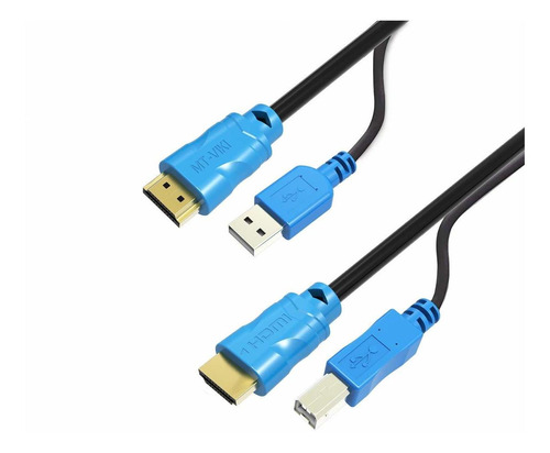 2 Cables Usb Hdmi Kvm A Hdmi Usb B 1.8 Metros