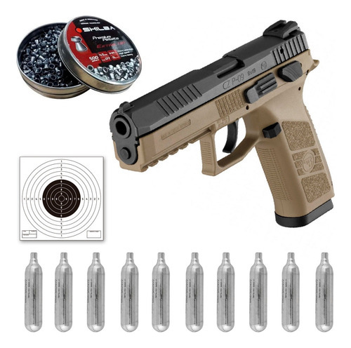 Pistola Asg Cz P09 Coyote Bback Co2 Gas Balines Blanco