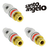 Kit C/ 03 Plugs Conectores Rca Fêmea 6mm Santo Angelo